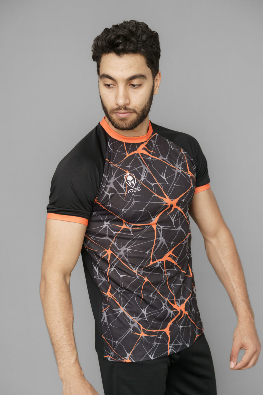 T-shirt de Training Noir et Orange