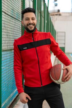 Ensemble Survêtement – Veste Rouge & Pantalon Noir