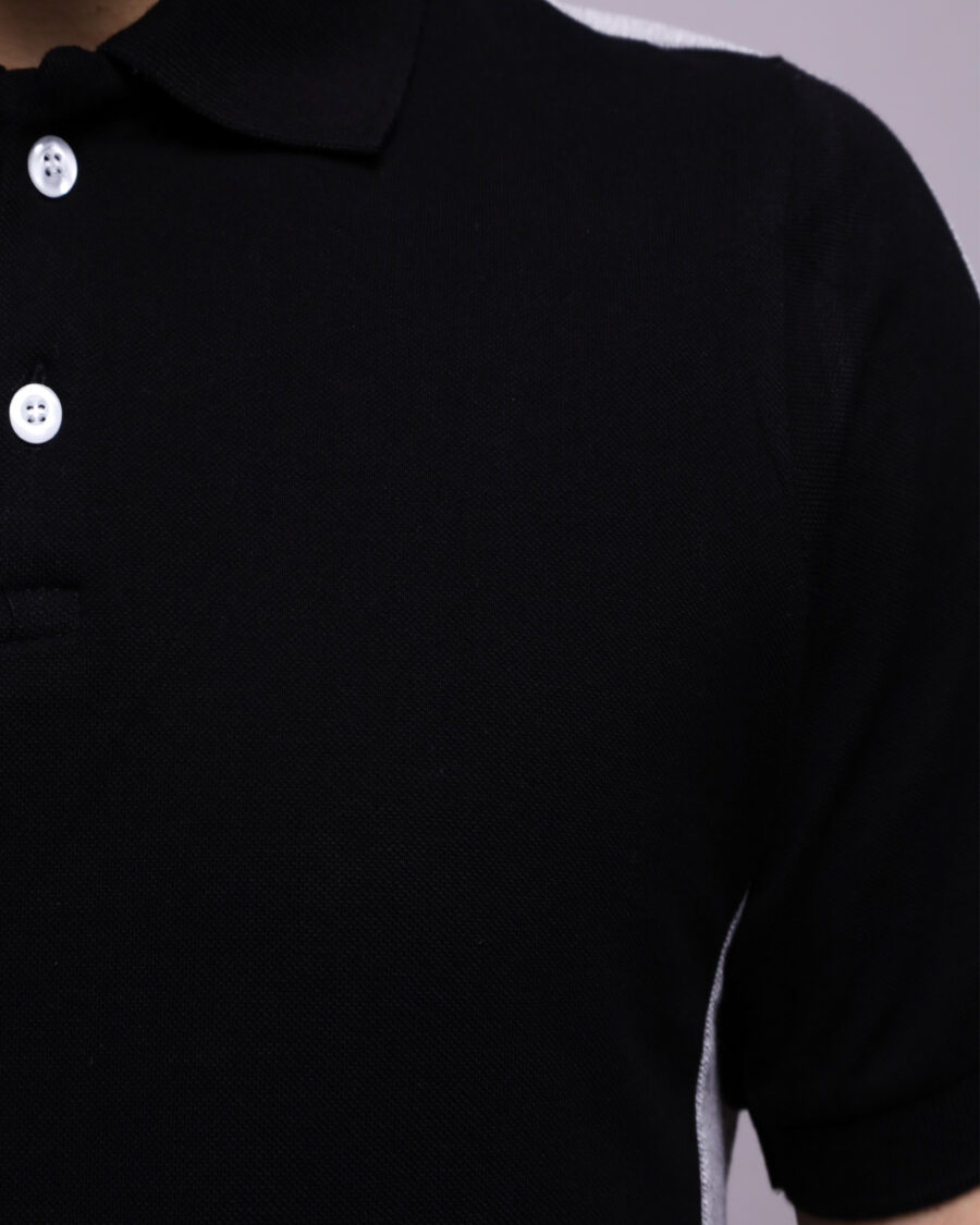 Polo Demi Manche Nuancé - Noir et Gris - 100% Cotton – Image 5