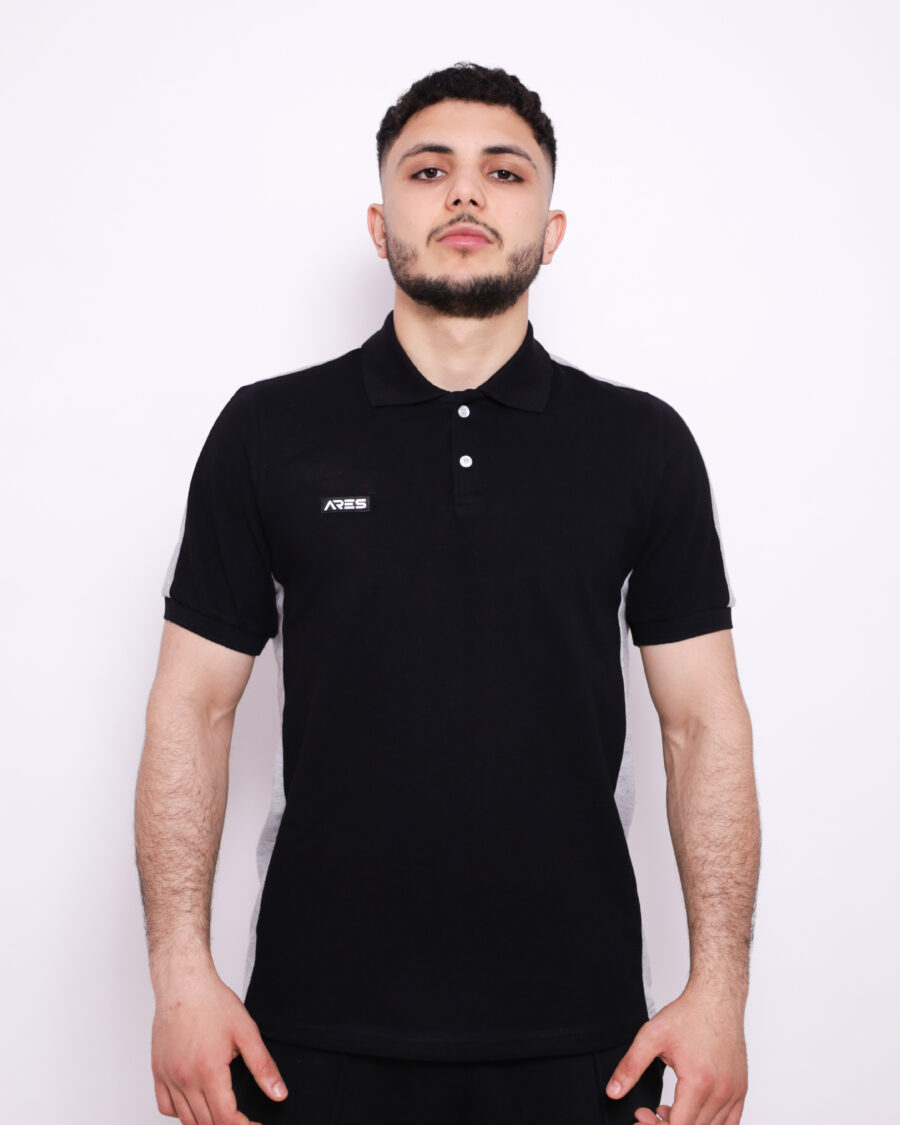 Polo Demi Manche Nuancé - Noir et Gris - 100% Cotton – Image 2