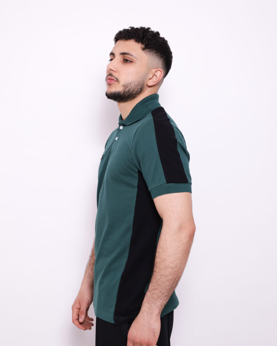 Polo Demi Manche Nuancé - Vert et Noir - 100% Cotton – Image 5