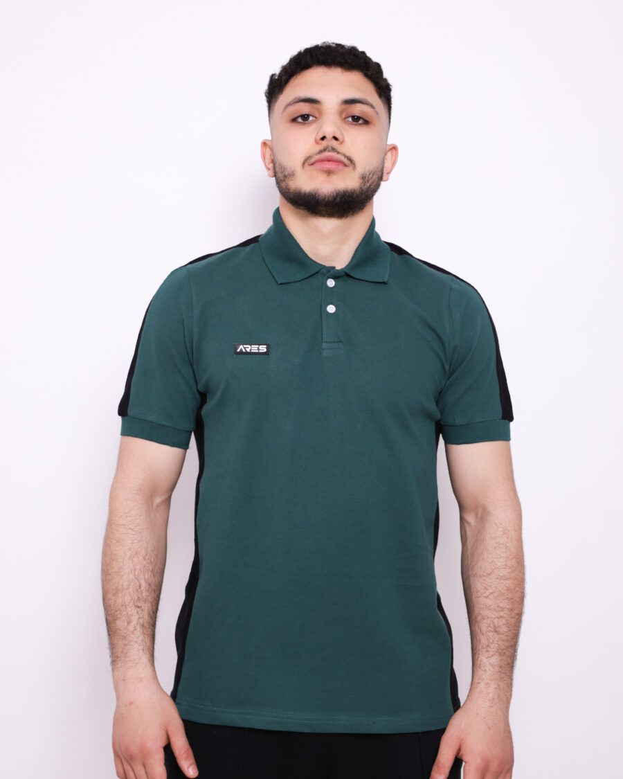Polo Demi Manche Nuancé - Vert et Noir - 100% Cotton – Image 2