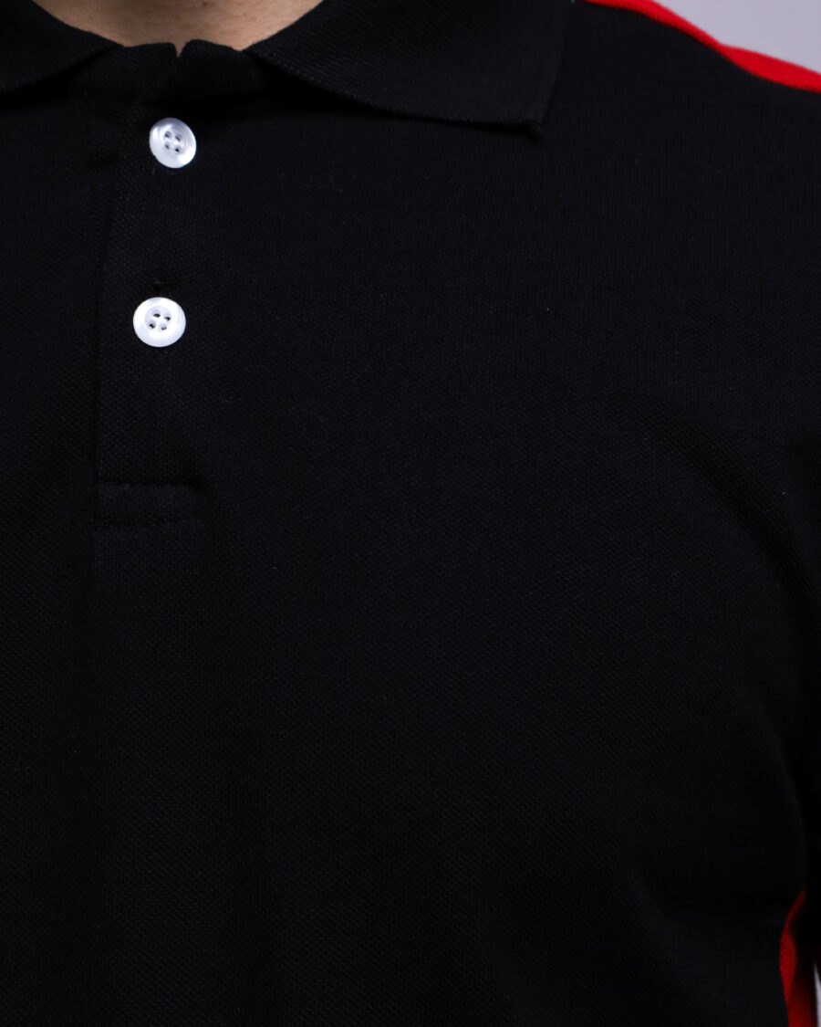 Polo Demi Manche Nuancé - Noir et Rouge - 100% Cotton – Image 5