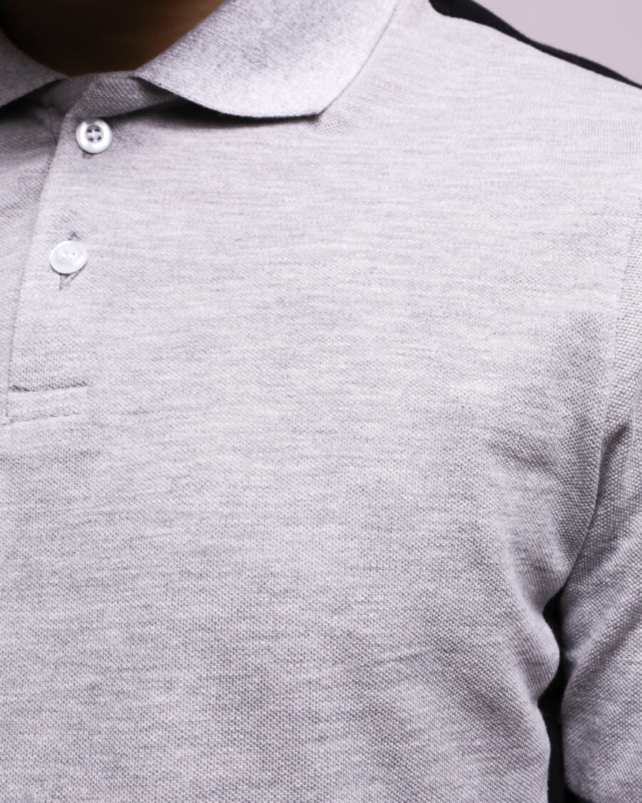 Polo Demi Manche Nuancé - Gris et Noir - 100% Cotton – Image 5