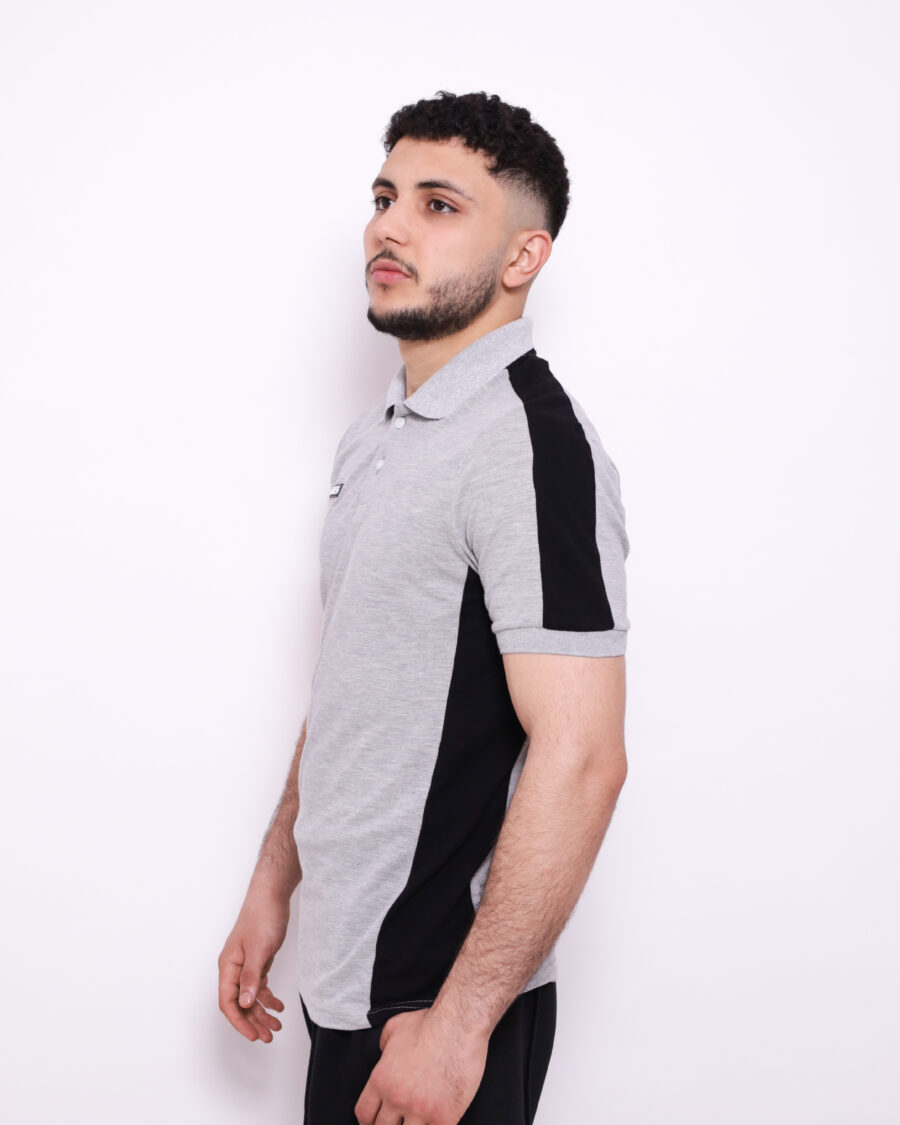 Polo Demi Manche Nuancé - Gris et Noir - 100% Cotton – Image 3