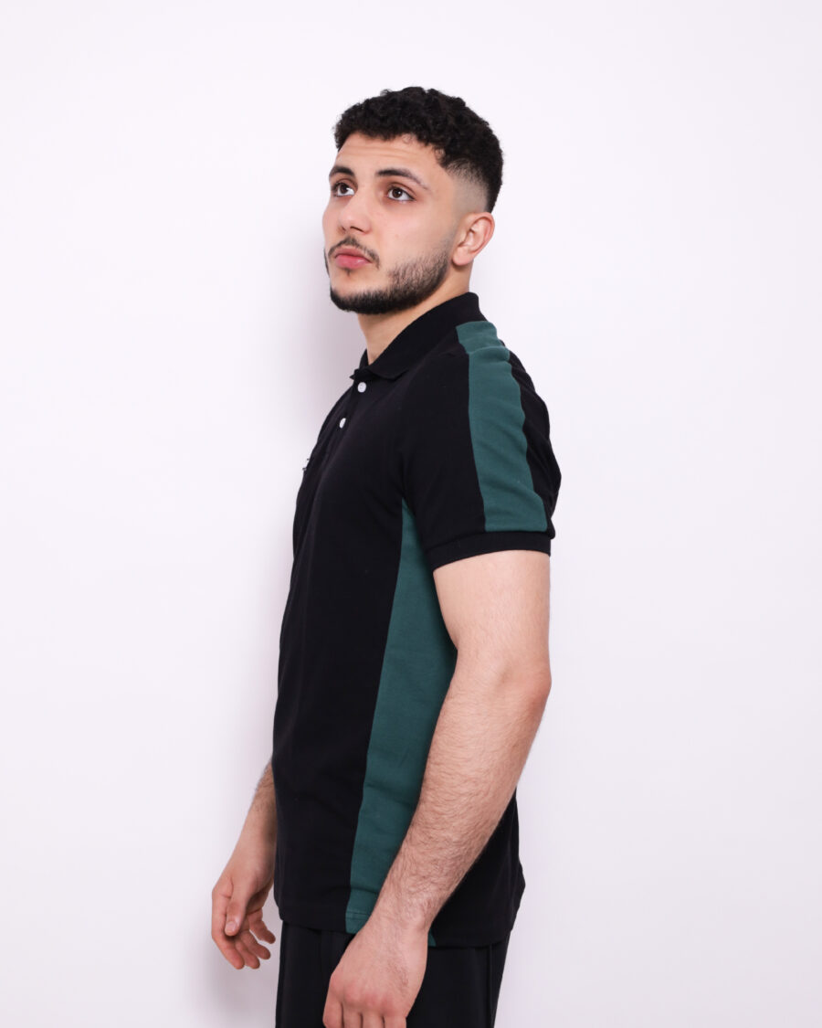 Polo Demi Manche Nuancé - Noir et Vert - 100% Cotton – Image 3