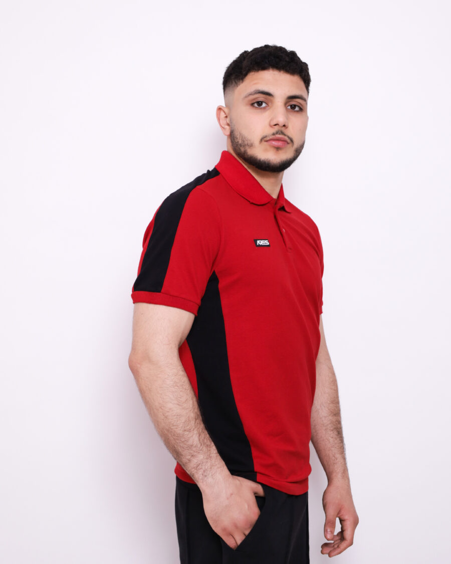 Polo Demi Manche Nuancé - Rouge et Noir