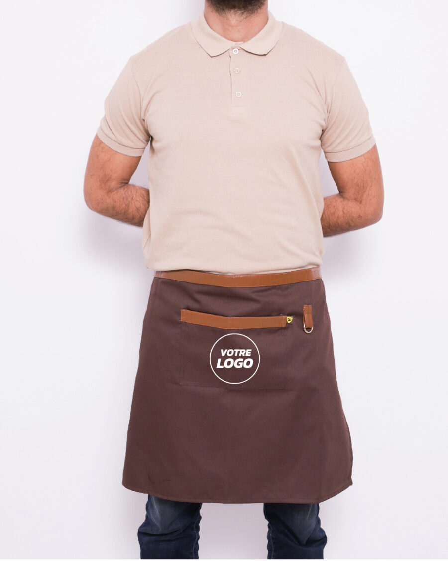 Demi Blouse de Cuisine Haut de Gamme – Élégance & Résistance - Marron – Image 3