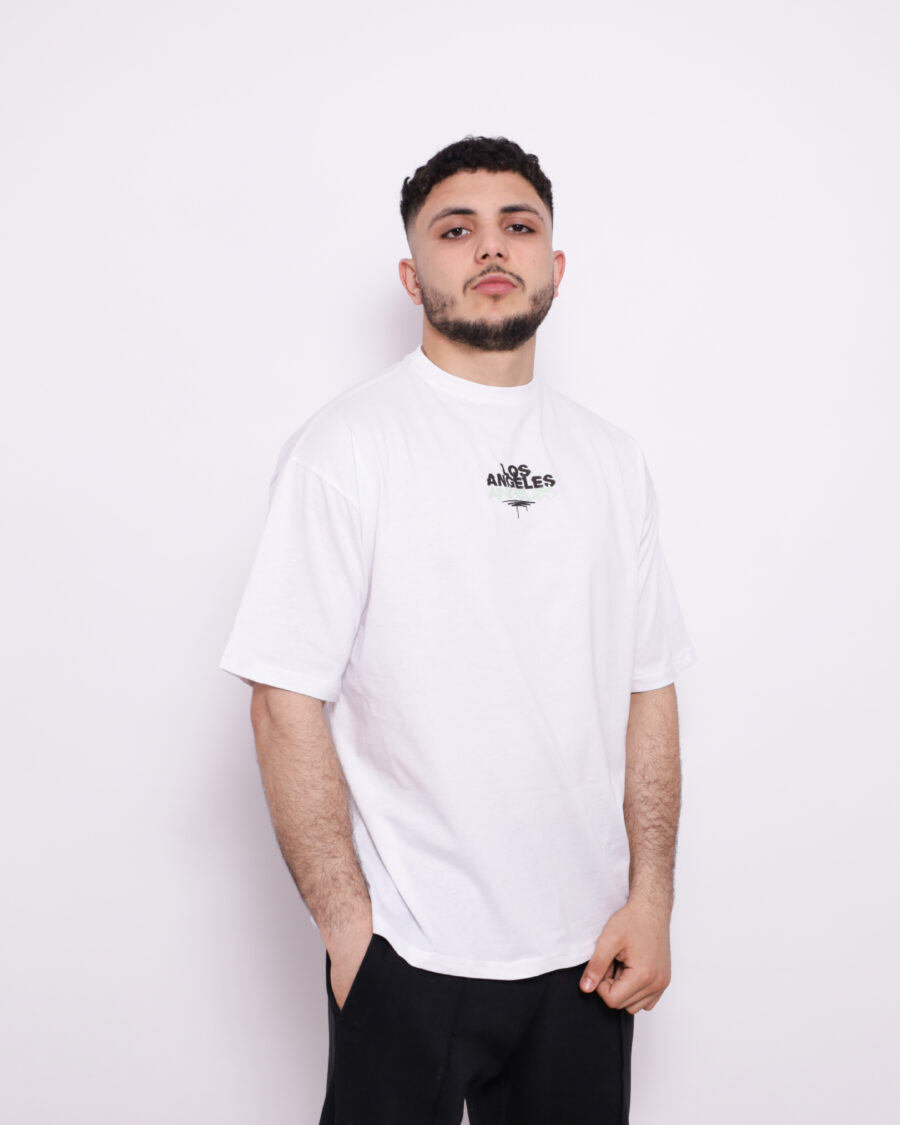 T-Shirt Oversize Imprimé - Blanc - 100% Cotton – Image 4