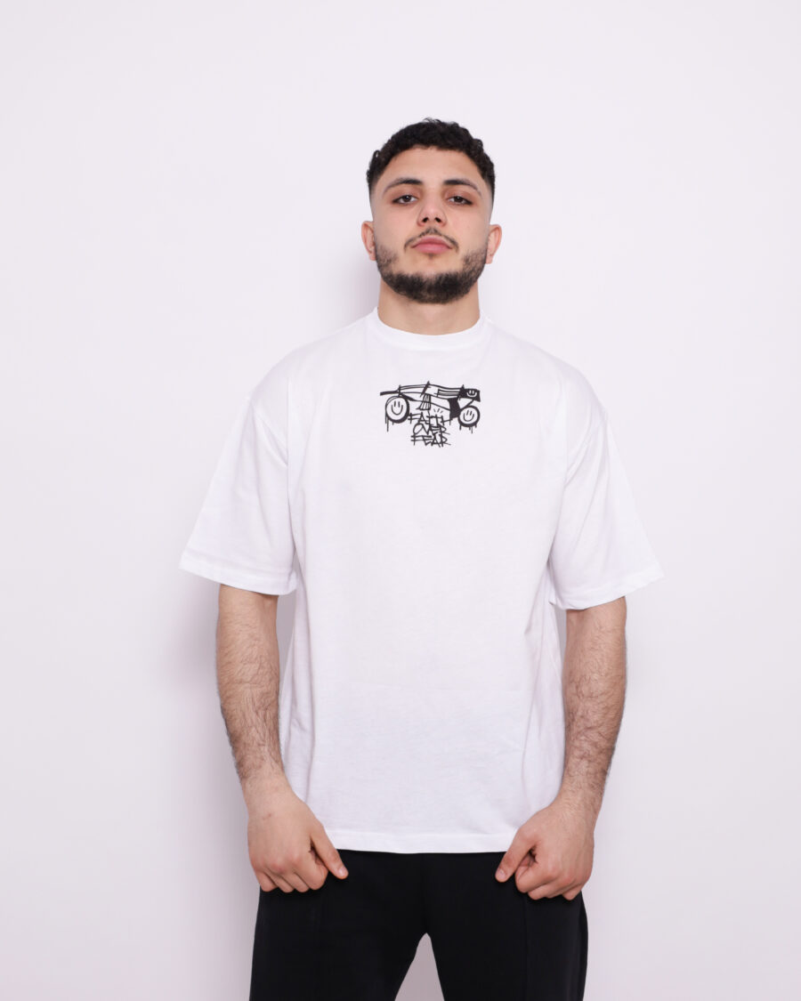 T-Shirt Oversize Imprimé - Blanc - 100% Cotton – Image 2