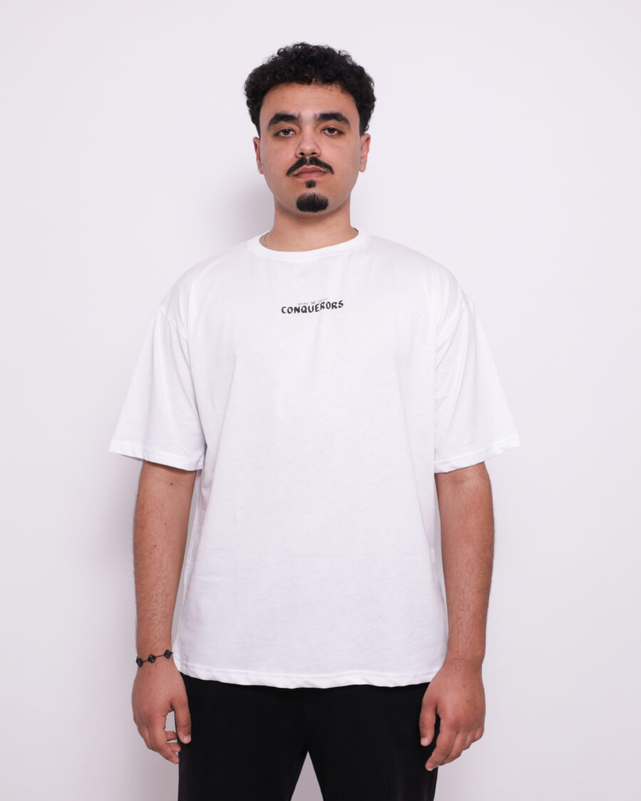 T-Shirt Oversize Imprimé - Blanc - 100% Cotton – Image 3