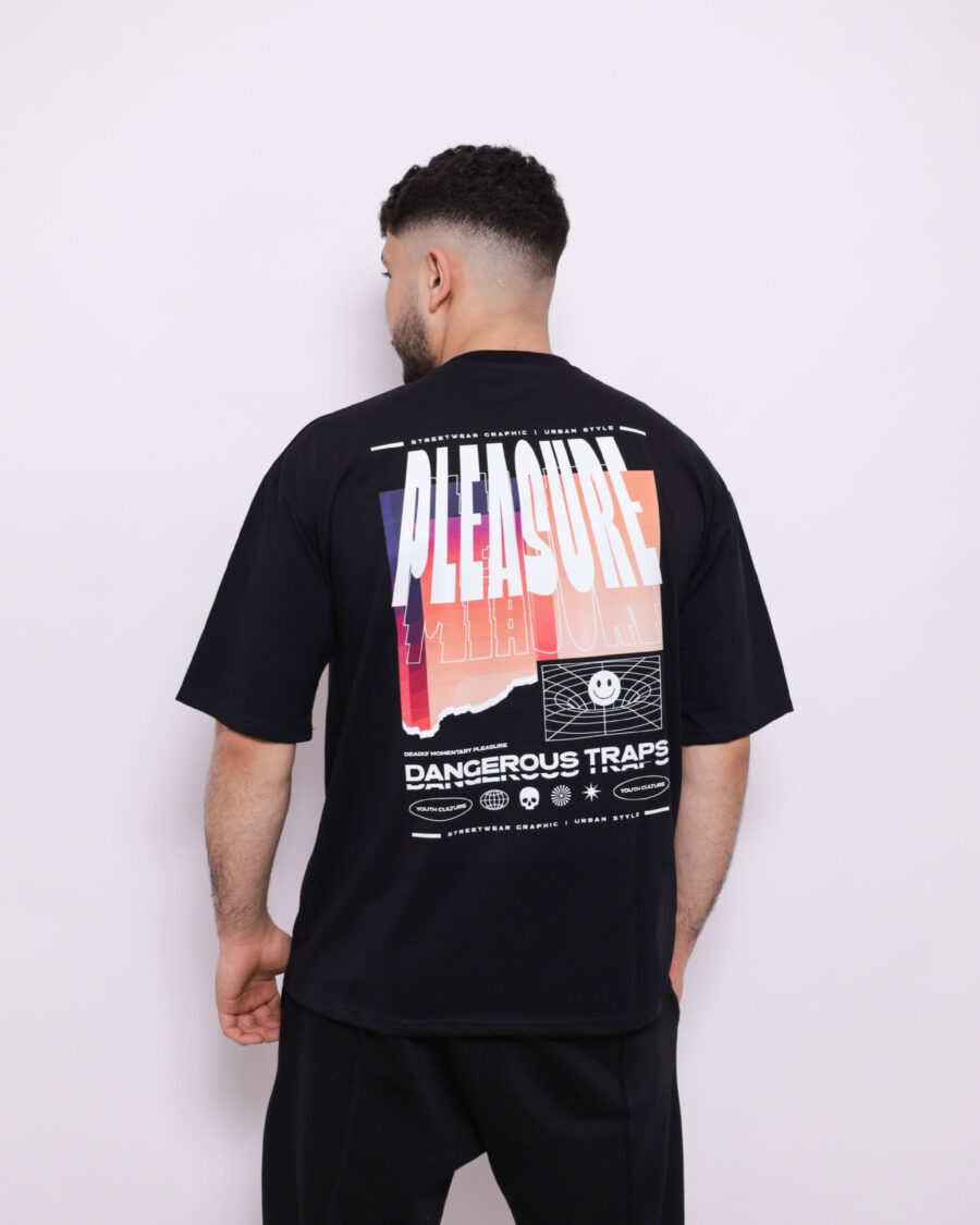 T-Shirt Oversize Imprimé - Noir - 100% Cotton