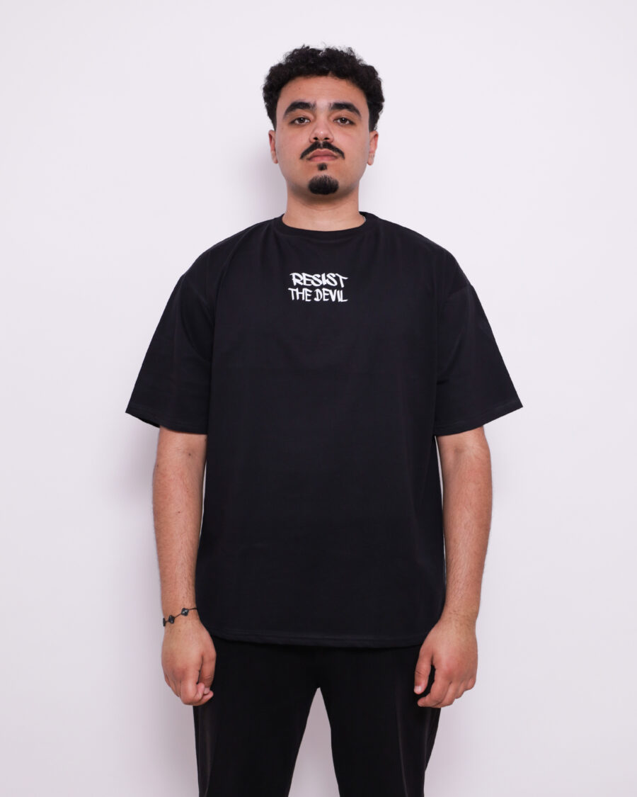 T-Shirt Oversize Imprimé - Noir - 100% Cotton – Image 4