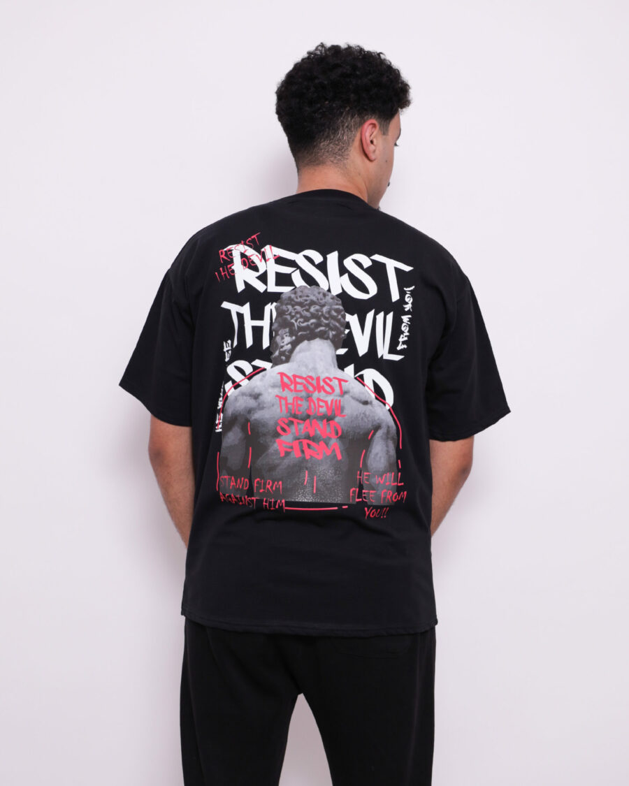 T-Shirt Oversize Imprimé - Noir - 100% Cotton