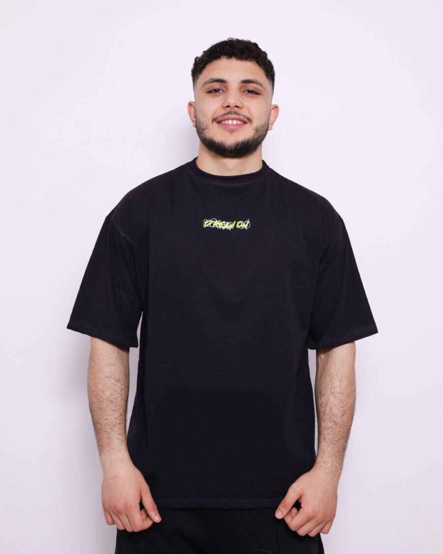 T-Shirt Oversize Imprimé - Noir - 100% Cotton – Image 2