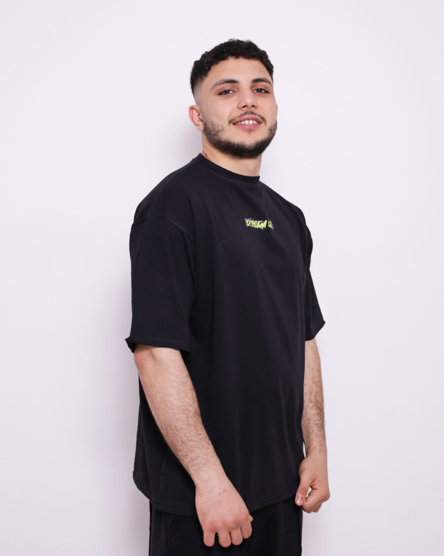 T-Shirt Oversize Imprimé - Noir - 100% Cotton – Image 4