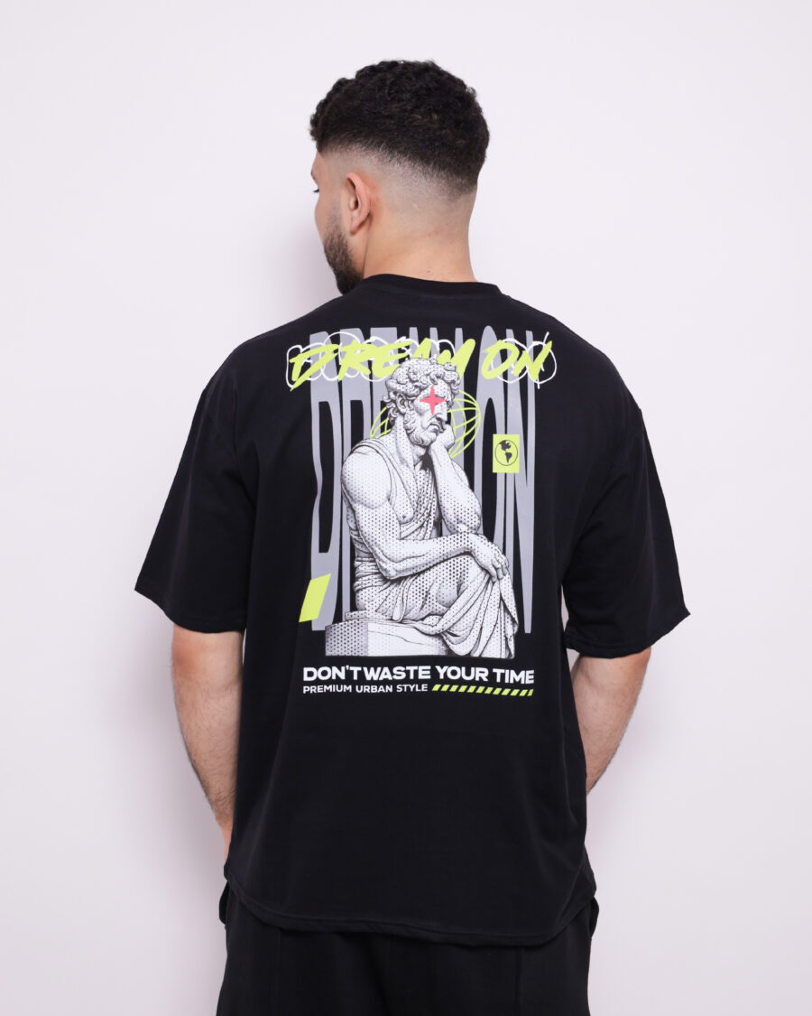 T-Shirt Oversize Imprimé - Noir - 100% Cotton