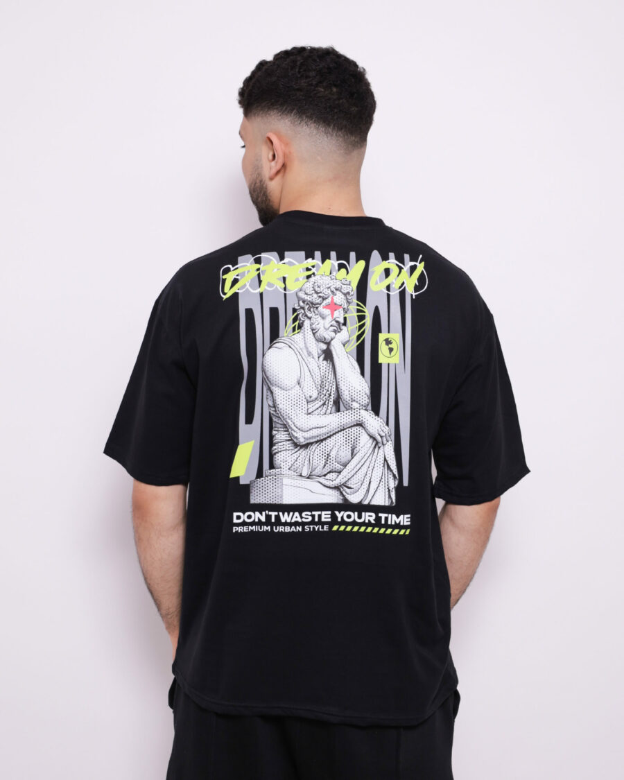 T-Shirt Oversize Imprimé - Noir - 100% Cotton