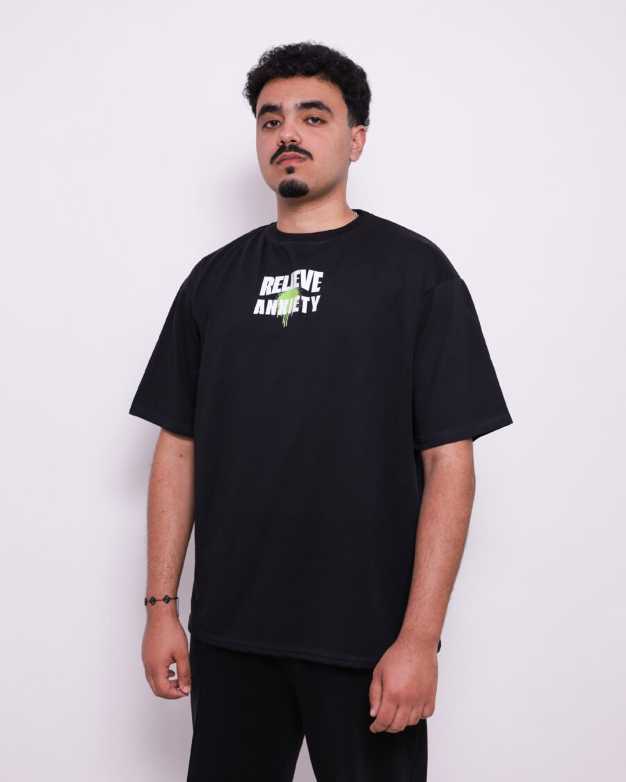T-Shirt Oversize Imprimé - Noir - 100% Cotton – Image 2