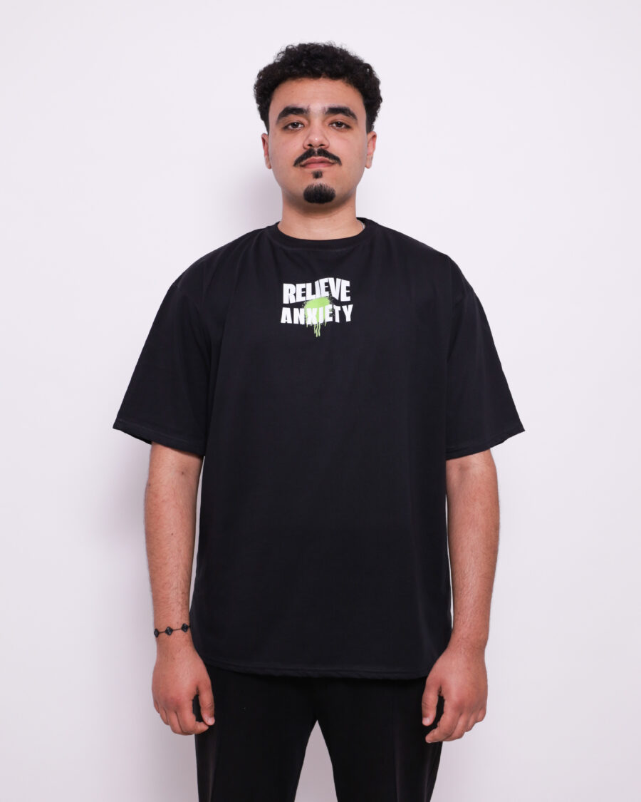 T-Shirt Oversize Imprimé - Noir - 100% Cotton – Image 4