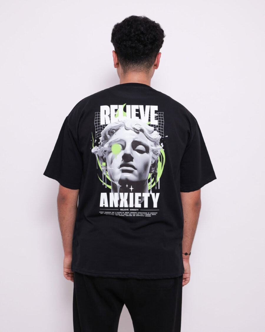 T-Shirt Oversize Imprimé - Noir - 100% Cotton