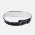 Ceinture de musculation en cuir avec soutien lombaire, idéale pour squats et charges lourdes. Ajustable, robuste et confortable pour l’entraînement.