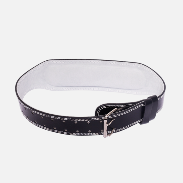Ceinture de musculation en cuir avec soutien lombaire, idéale pour squats et charges lourdes. Ajustable, robuste et confortable pour l’entraînement.