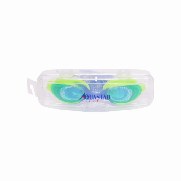 Lunettes de natation avec joints en silicone souple, étanches et confortables. Vision claire, sangle réglable et idéales pour piscine et entraînement.