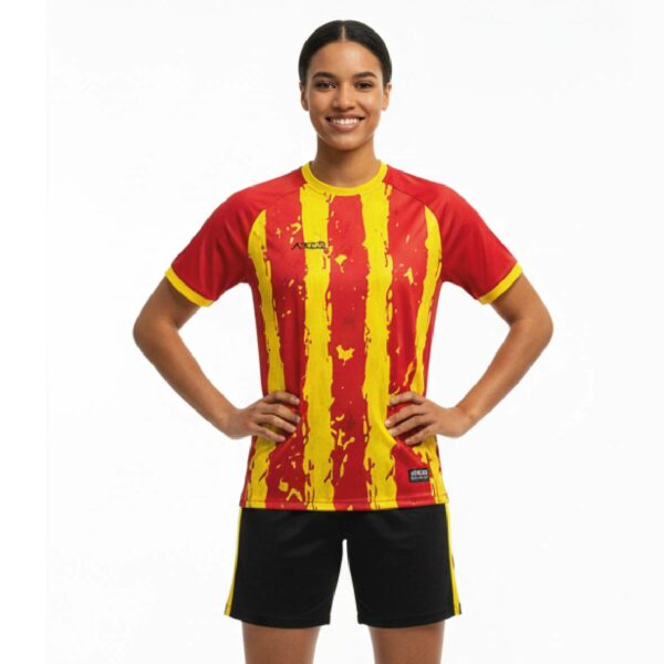 Maillot Ares – Rouge & Jaune Rayé