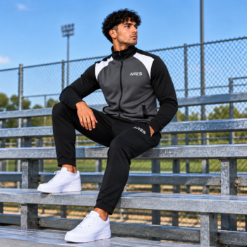 Ensemble Survêtement Zippé ARES – Gris et Noir